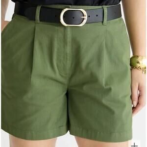J. Crew Pleated Capeside Chino Short in Army Green Size 16